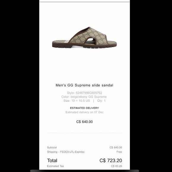 GUCCI MENS SLIDE SANDAL - Picture 10 of 10